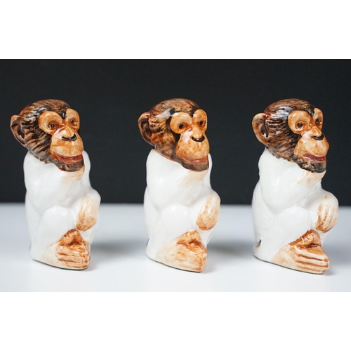 18 - Giuseppe Ronzan - A set of hand painted jungle animal ceramic chess pieces, circa 1968, ltd edn of 2... 