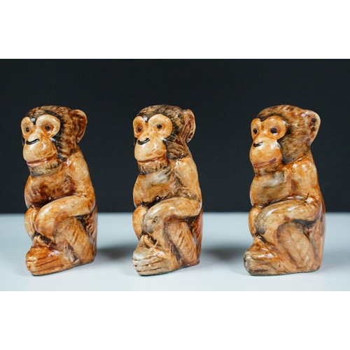 18 - Giuseppe Ronzan - A set of hand painted jungle animal ceramic chess pieces, circa 1968, ltd edn of 2... 