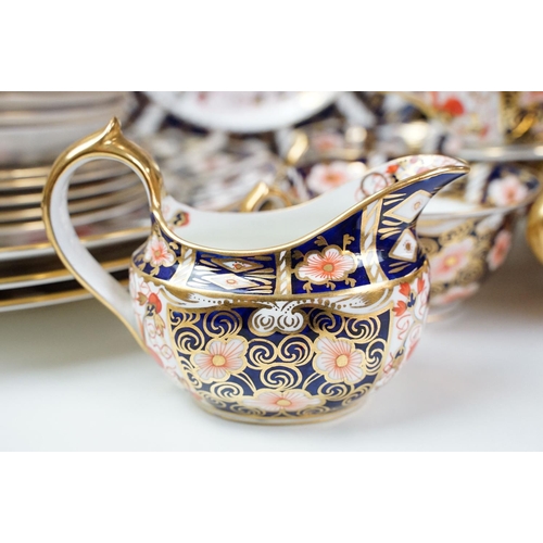 19 - Royal Crown Derby Imari pattern tea / dinner ware to include 6 teacups & saucers, teapot, hot water ... 