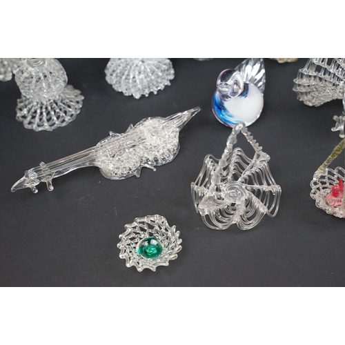 28 - Collection of over 20 pieces of hand blown & Murano ornate glass figures / ornaments