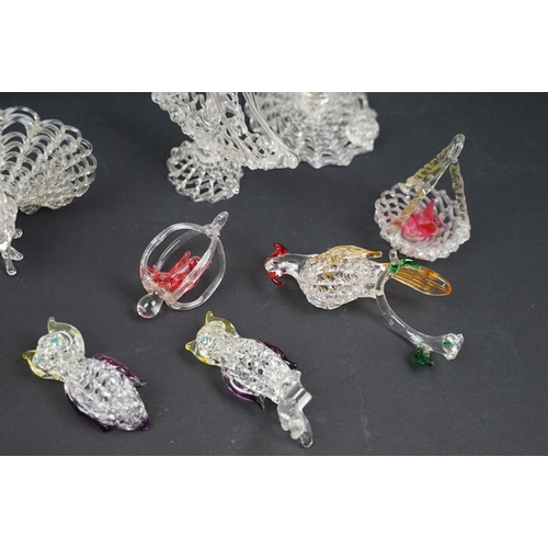 28 - Collection of over 20 pieces of hand blown & Murano ornate glass figures / ornaments