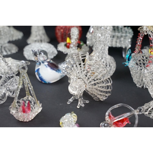 28 - Collection of over 20 pieces of hand blown & Murano ornate glass figures / ornaments