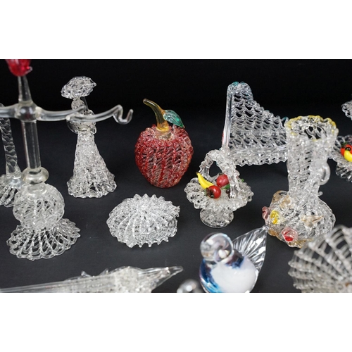 28 - Collection of over 20 pieces of hand blown & Murano ornate glass figures / ornaments