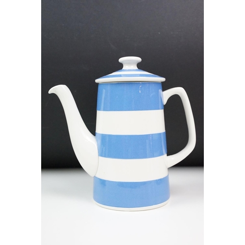 30 - T.G. Green Cornish Ware blue & white ceramics, 6 pieces, to include two storage jars & covers, rolli... 