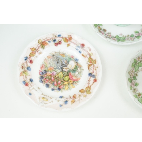 31 - Royal Doulton Brambly Hedge miniature tea ware to include teapot, 4 teacups & saucers, 3 tea plates,... 