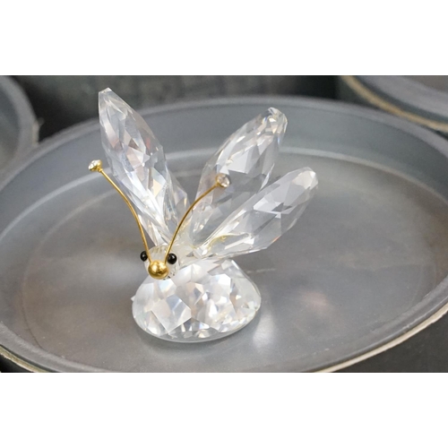 38A - Collection of ten boxed Swarovski Silver Crystal ornaments / sets to include 7639 Butterfly, 7634 Ca... 