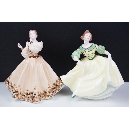 42 - Collection of porcelain lady figurines to include Royal Doulton, Coalport, Royal Grafton & Royal Wor... 