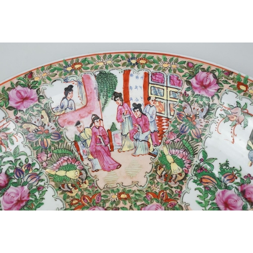 51 - Early 20th Century Chinese Canton famille rose charger plate featuring garden scenes and foliate det... 