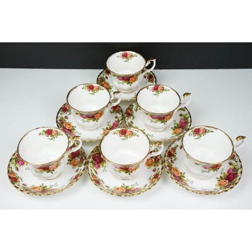 53 - Royal Albert Old Country Roses tea service to include teapot, hot water pot, six tea cups and six sa... 