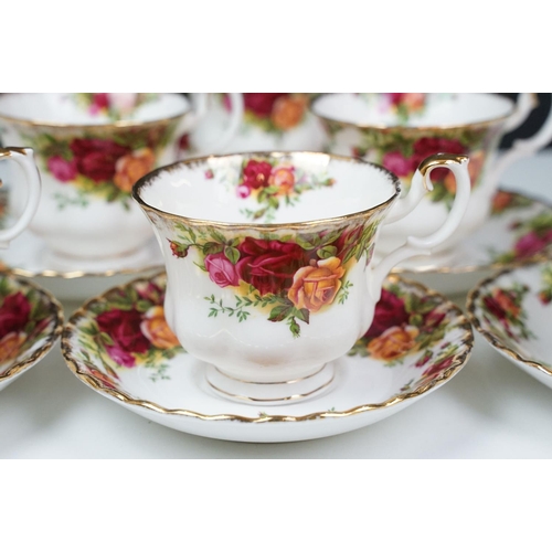 53 - Royal Albert Old Country Roses tea service to include teapot, hot water pot, six tea cups and six sa... 