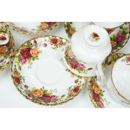 53 - Royal Albert Old Country Roses tea service to include teapot, hot water pot, six tea cups and six sa... 