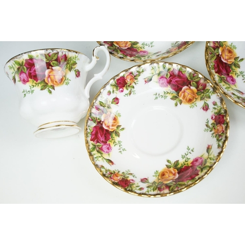 53 - Royal Albert Old Country Roses tea service to include teapot, hot water pot, six tea cups and six sa... 