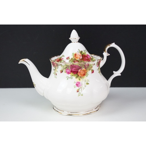 53 - Royal Albert Old Country Roses tea service to include teapot, hot water pot, six tea cups and six sa... 