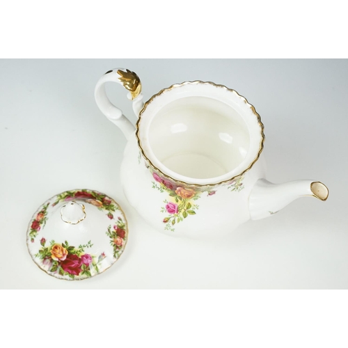 53 - Royal Albert Old Country Roses tea service to include teapot, hot water pot, six tea cups and six sa... 