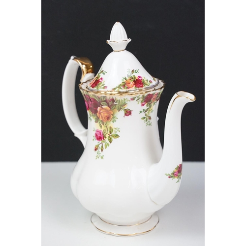 53 - Royal Albert Old Country Roses tea service to include teapot, hot water pot, six tea cups and six sa... 