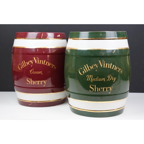 63 - Two Gilbey Vintners sherry barrel to include one cream sherry example and one medium dry sherry exam... 