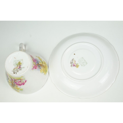 65 - Shelley ' Englands Charm ' pattern tea set comprising 6 tea cups & saucers, 6 tea plates, milk jug, ... 