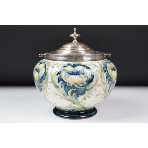 7 - William Moorcroft for James Macintyre & Co - An early 20th Century Florian ware biscuit barrel with ... 