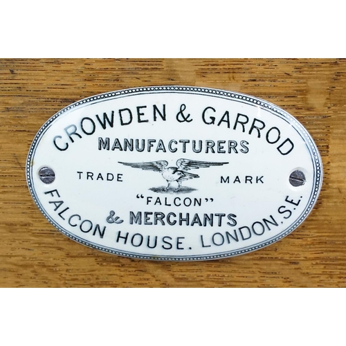 149 - Knife sharpener, with maker's plaque for Crowden & Garrod Manufacturers & Merchants, Falcon House, L... 