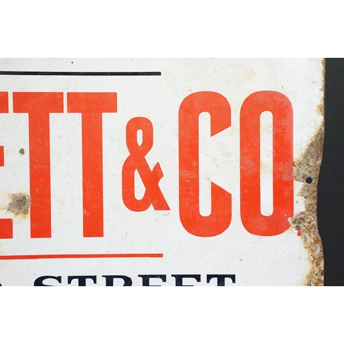 152 - Enamel sign - Hallett & Co, 3, Wood Street, Queen Square, Bath - To Be Sold estate agent's sign, 38 ... 