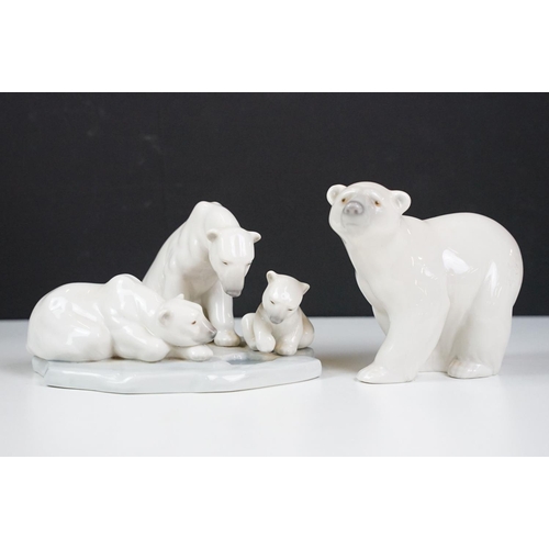 73 - Collection of Lladro ceramic figurines to include polar bears, birds, Inuit figures, nuns and other ... 