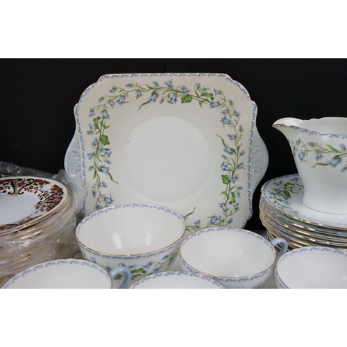 75 - Collection of china to include a part Shelley harebell pattern tea service decorated with blue flora... 