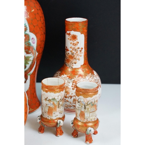 79 - Collection of assorted Japanese ceramics to include a good selection of bottle vases, ginger jars, l... 