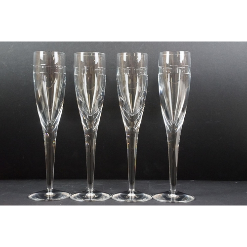 81 - Set of John Rocha for Waterford crystal glasses to include ten wine glasses, four champagne flutes, ... 