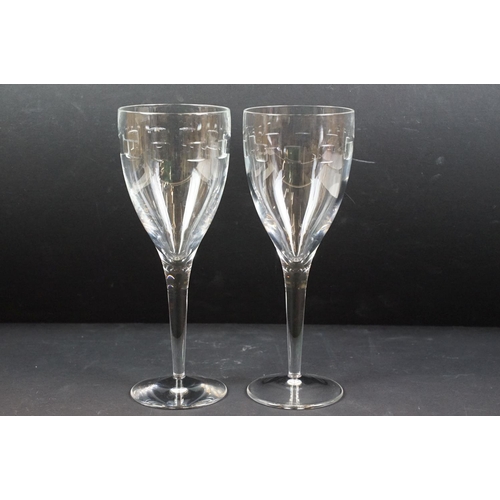 81 - Set of John Rocha for Waterford crystal glasses to include ten wine glasses, four champagne flutes, ... 