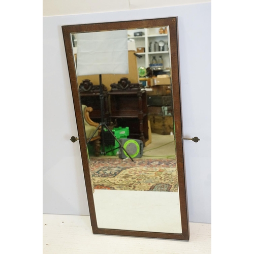 666 - Victorian mahogany swing frame mirror, with turned supports and bevelled glass plate, 164cm high x 5... 