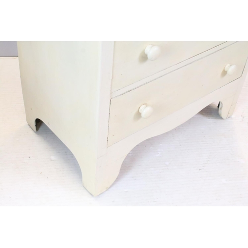 659 - Vintage painted chest of five drawers, 114cm high x 71.5cm wide x 45.5cm deep