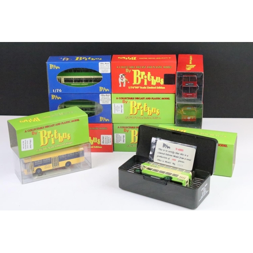 1001 - 11 Boxed 1/76 scale Britbus diecast model buses to include MRL-01, AS2-06, AN1-27, L001, MRL-SB05, A... 