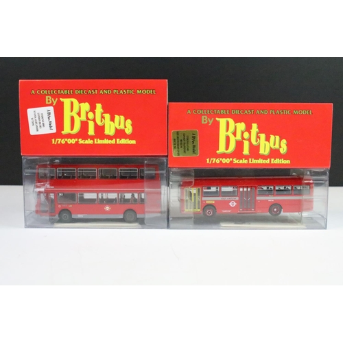 1001 - 11 Boxed 1/76 scale Britbus diecast model buses to include MRL-01, AS2-06, AN1-27, L001, MRL-SB05, A... 