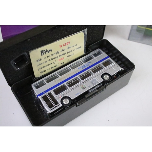 1002 - 11 Boxed 1/76 scale Britbus diecast model buses to include N6107 Asianbus, DL-001A, N6212B, AE-05A, ... 