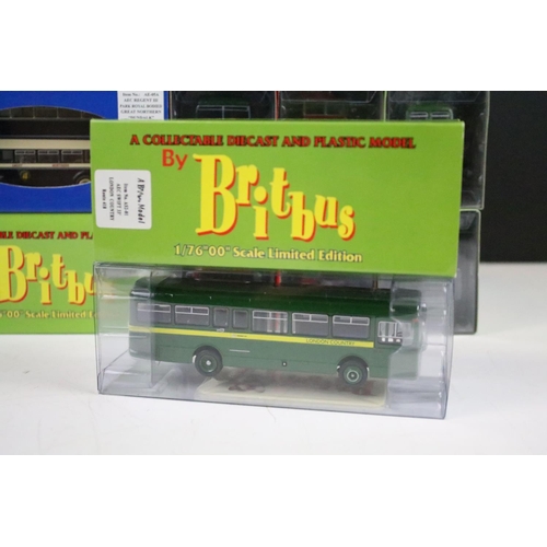 1002 - 11 Boxed 1/76 scale Britbus diecast model buses to include N6107 Asianbus, DL-001A, N6212B, AE-05A, ... 