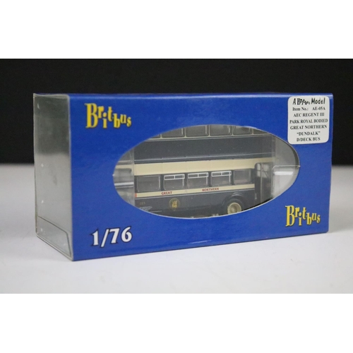 1002 - 11 Boxed 1/76 scale Britbus diecast model buses to include N6107 Asianbus, DL-001A, N6212B, AE-05A, ... 