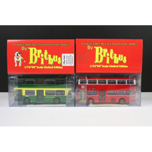 1002 - 11 Boxed 1/76 scale Britbus diecast model buses to include N6107 Asianbus, DL-001A, N6212B, AE-05A, ... 