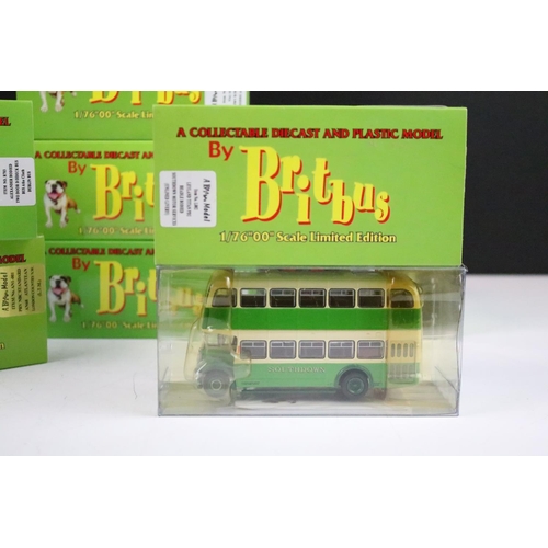 1003 - 12 Boxed 1/76 scale Britbus diecast model buses to include AN1-002, AN2-001, ME-05, GL-03, etc, with... 