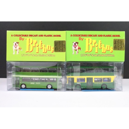 1003 - 12 Boxed 1/76 scale Britbus diecast model buses to include AN1-002, AN2-001, ME-05, GL-03, etc, with... 