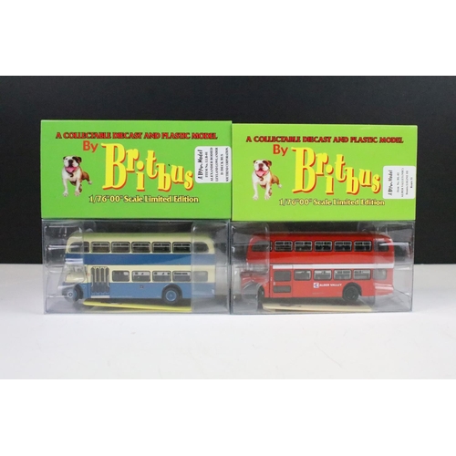 1003 - 12 Boxed 1/76 scale Britbus diecast model buses to include AN1-002, AN2-001, ME-05, GL-03, etc, with... 