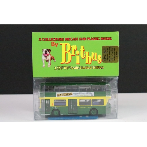 1003 - 12 Boxed 1/76 scale Britbus diecast model buses to include AN1-002, AN2-001, ME-05, GL-03, etc, with... 