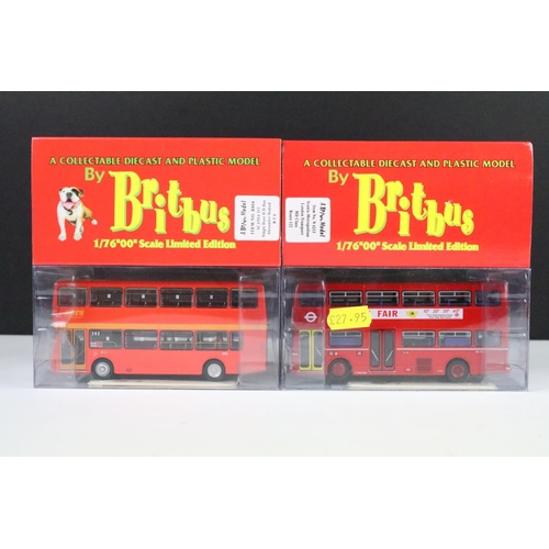 1004 - 14 Boxed 1/76 scale Britbus diecast model buses to include ME-001, ME 02, ES-003B, N 6213, etc, with... 