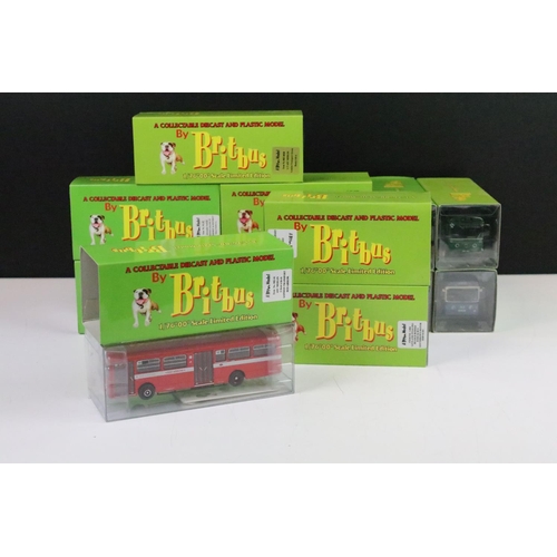 1005 - 12 Boxed 1/76 scale Britbus diecast model buses to include ME-002A, GS-03, ME-002B, AS2-08, DL-01, G... 