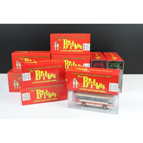 1006 - 12 Boxed 1/76 scale Britbus diecast model buses to include AS1-04, GS-05, AS1-02, AS2W-10, R801, ME1... 