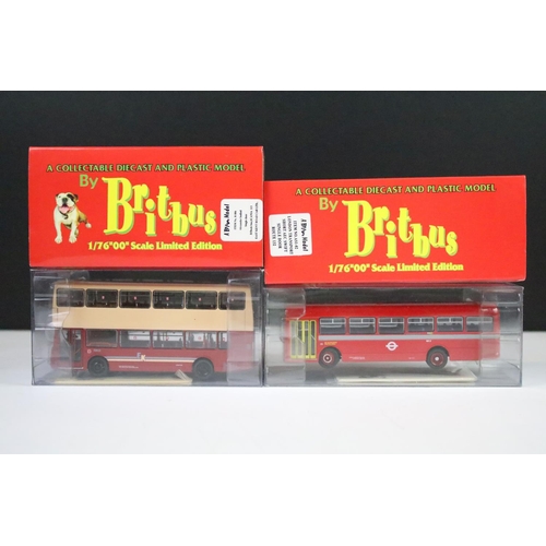 1006 - 12 Boxed 1/76 scale Britbus diecast model buses to include AS1-04, GS-05, AS1-02, AS2W-10, R801, ME1... 