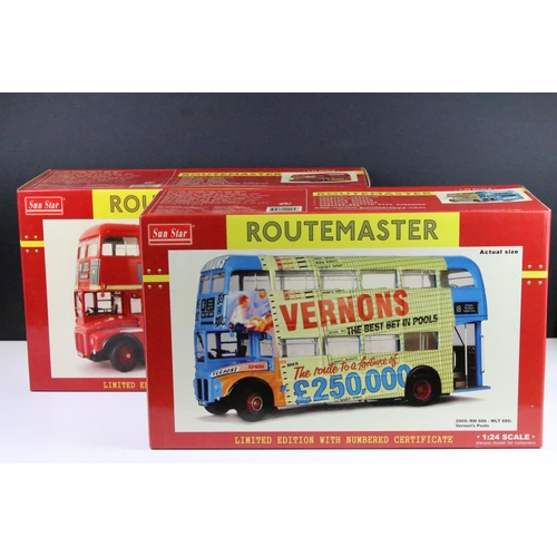 1019 - Two boxed ltd edn Sun Star 1/24 scale diecast model Routemaster buses to include 2905 RM 686 WLT 686... 