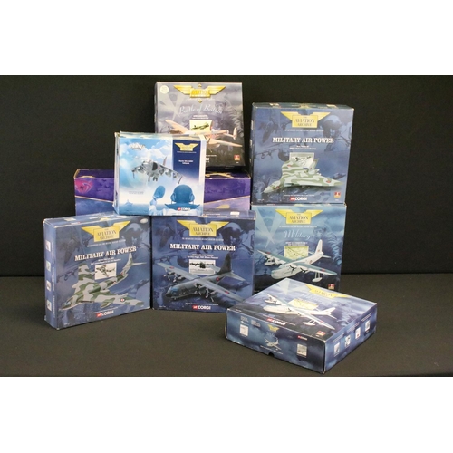 1073 - Eight boxed Corgi Aviation Archive military diecast models featuring AA32401, 48703, 48801, 47301, 4... 