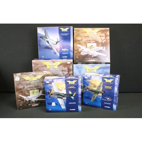 1074 - Seven boxed Corgi Aviation Archive diecast models to include ltd edn 1/72 49303 P51D Mustang, ltd ed... 