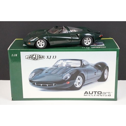 1084 - Boxed AutoArt Millenium 1/18 scale 73541 Jaguar XJ 13 diecast model in green, ex