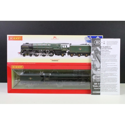 4 - Two boxed Hornby OO gauge 'Expertly Weathered' locomotives to include R3244TTS BR 4-6-2 Class 8 Duke... 